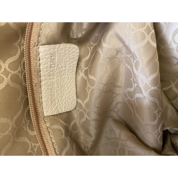 Cream and Brown  Genuine Leather Tote Shoulder Purse Bag - Picture 6 of 16